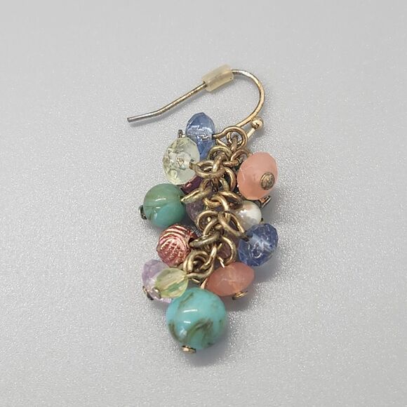 Matched Set Summer Breeze Beaded Necklace & Dangle Earrings Avon Gold Aqua Boho - Picture 9 of 9